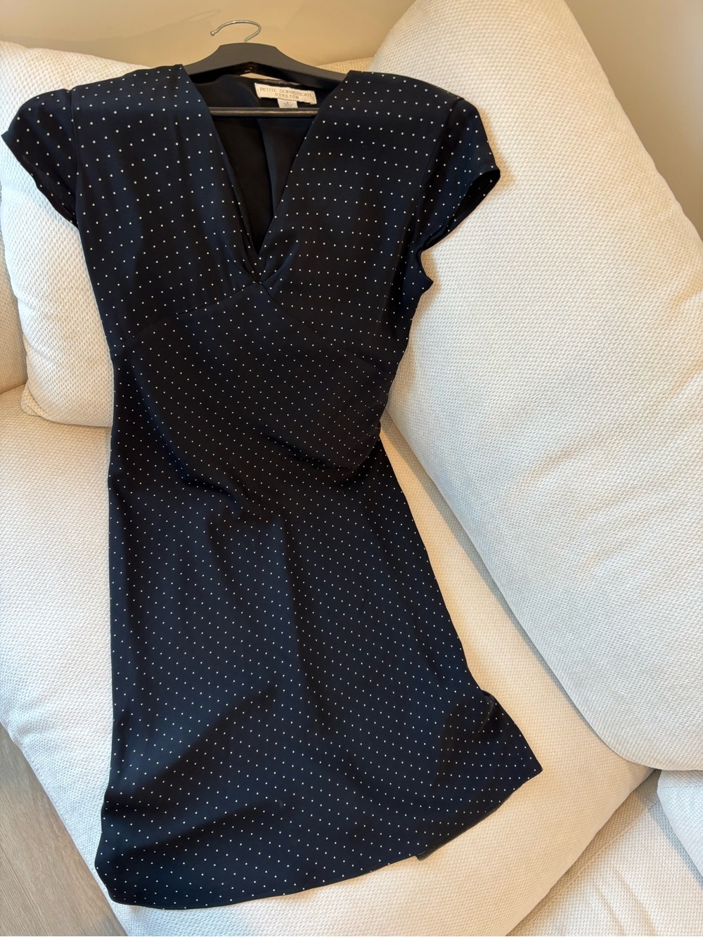 Black Polka Dot V-Neck Dress - Petite Sophisticate